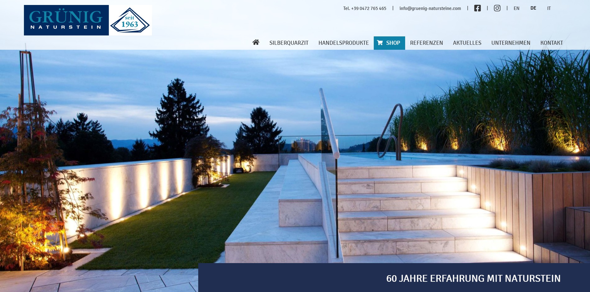 Website von Grünig Natursteine