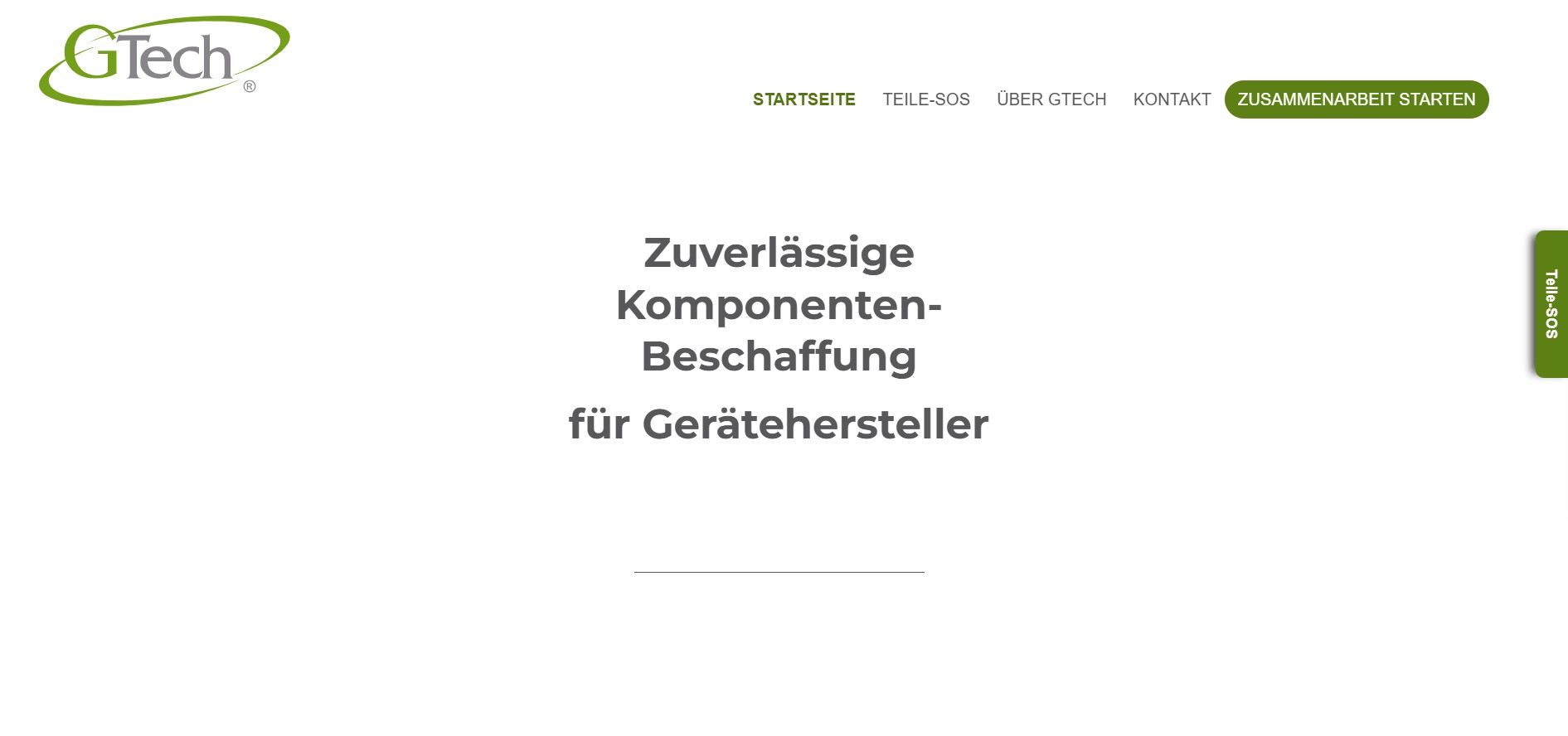 Website von GTech Industries GmbH