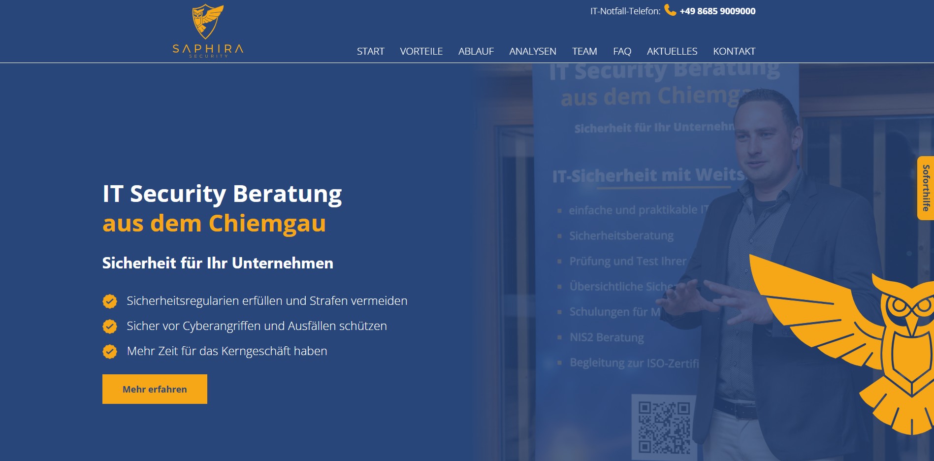 Website von Saphira Security