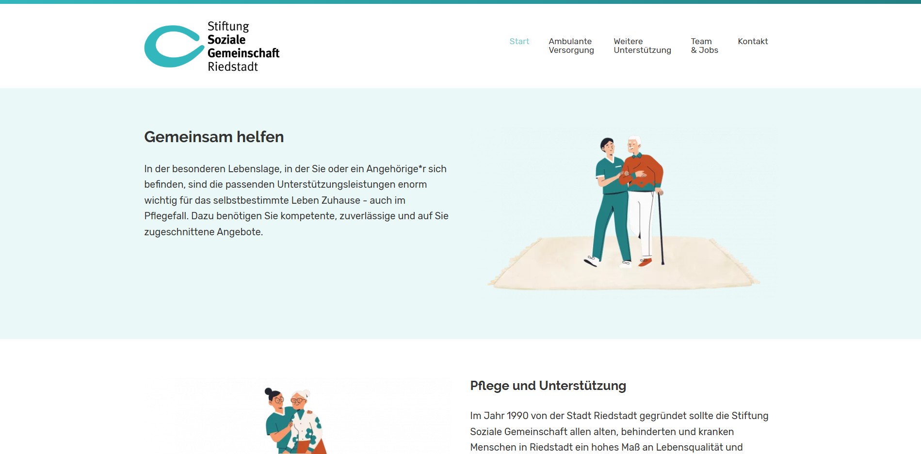 Website der Stiftung soziale Gemeinschaft Riedstadt