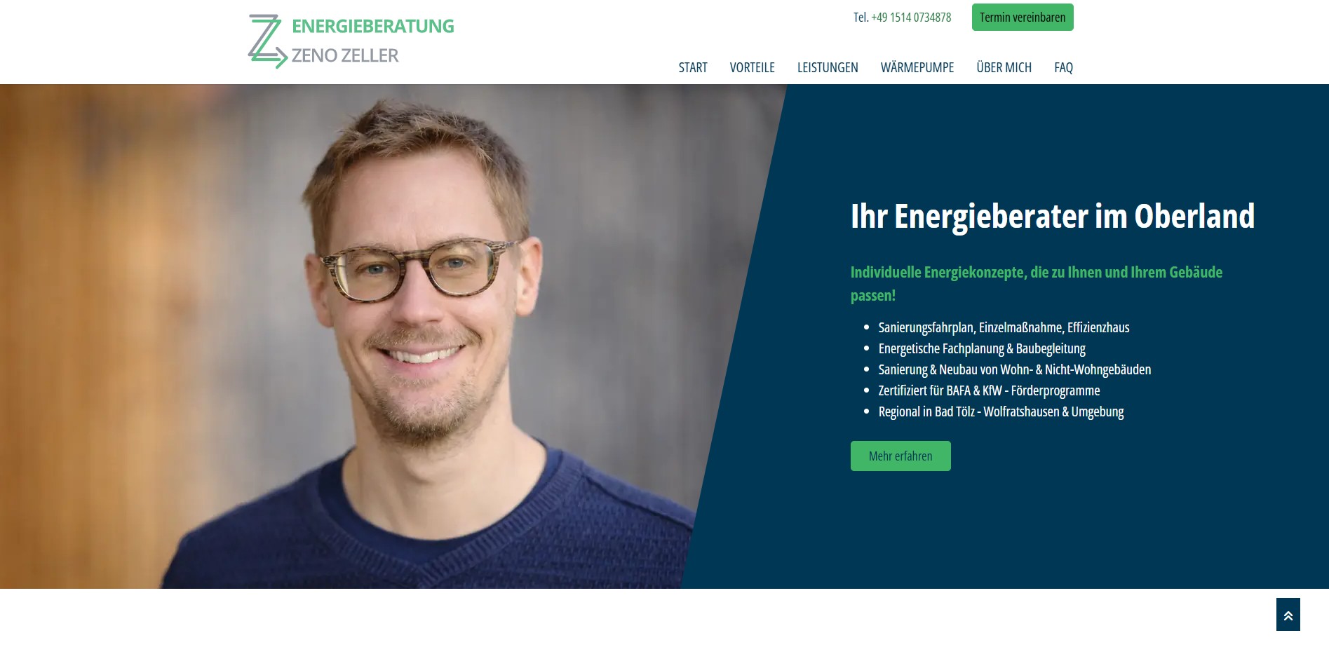 Website von Energieberatung Zeno Zeller